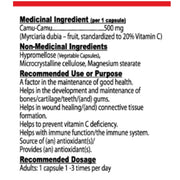 Nutridom Camu Camu 500 Nutrition Panel, 120 VCaps - SupplementSource.ca