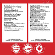 Nutridom Chondroitin 1200mg, 60 VCaps Nutrition Panel - SupplementSource.ca