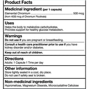 Nutridom Chromium Picolinate Nutrition Panel, 150 VCaps - SupplementSource.ca