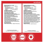 Nutridom Atlantic Cod Liver Oil, 120 softgels Nutrition Panel - SupplementSource.ca