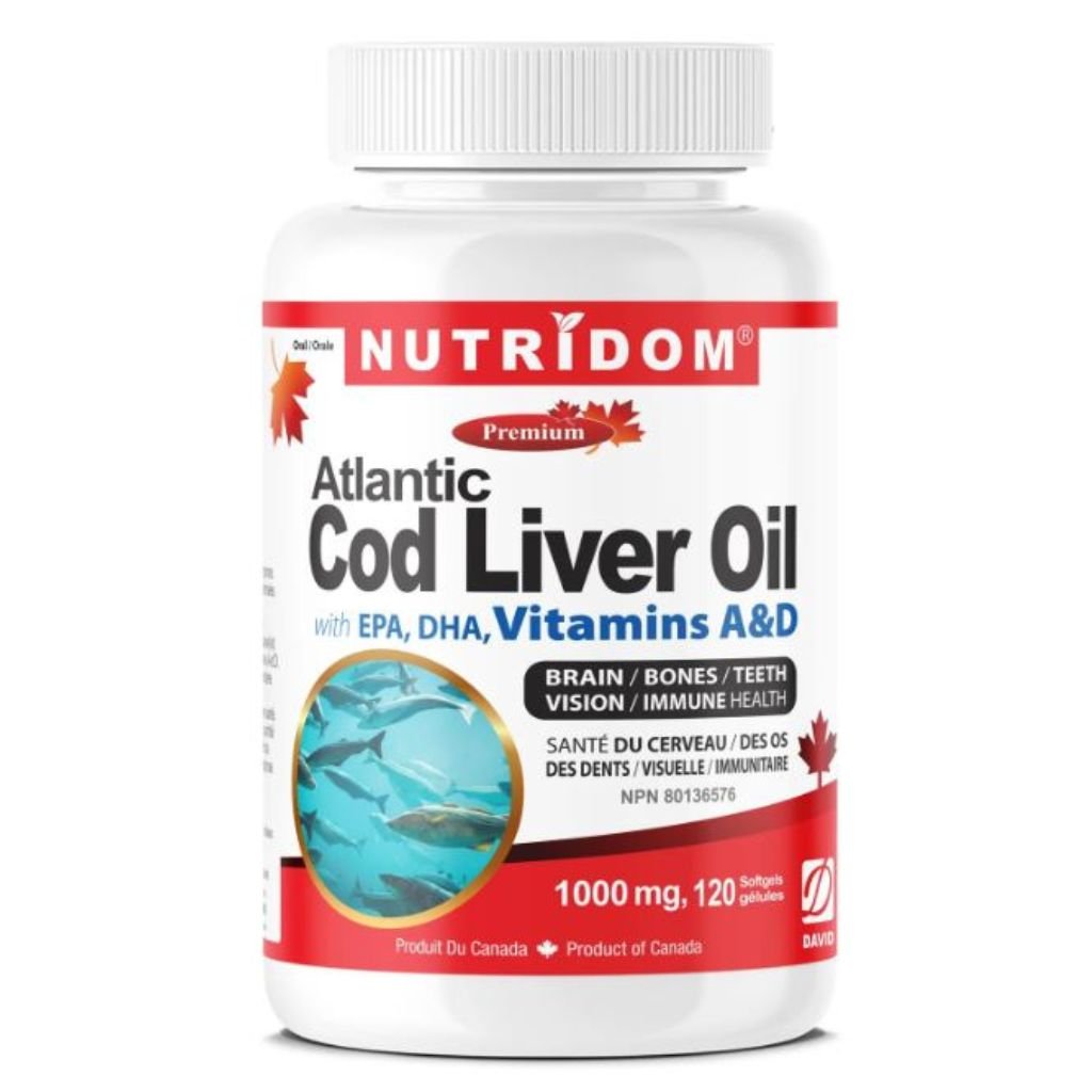 Nutridom ATLANTIC COD LIVER OIL, 120 softgels — SupplementSource.ca