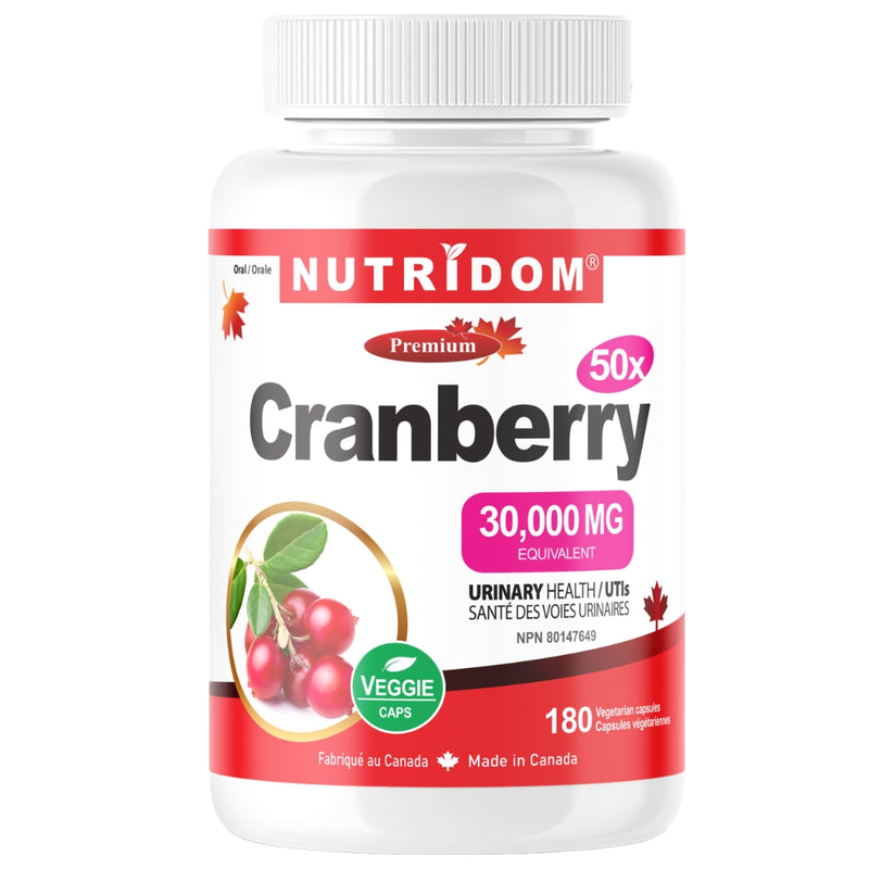 Nutridom Cranberry 50x 30000mg 180 VCaps - SupplementSource.ca