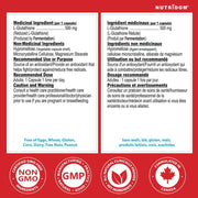 Nutridom L-GLUTATHIONE 500mg, 60 VCaps Nutrition Panel - SupplementSource.ca