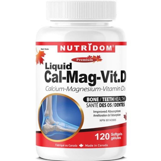 Nutridom LIQUID CAL-MAG-VIT D 1000mg, 120 Softgels - SupplementSource.ca