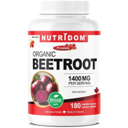 Nutridom Organic Beetroot 1400mg, 180 VCaps - SupplementSource.ca