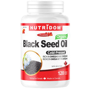 Nutridom Organic Black Seed Oil 500 mg, 120 Softgels - SupplementSource.ca