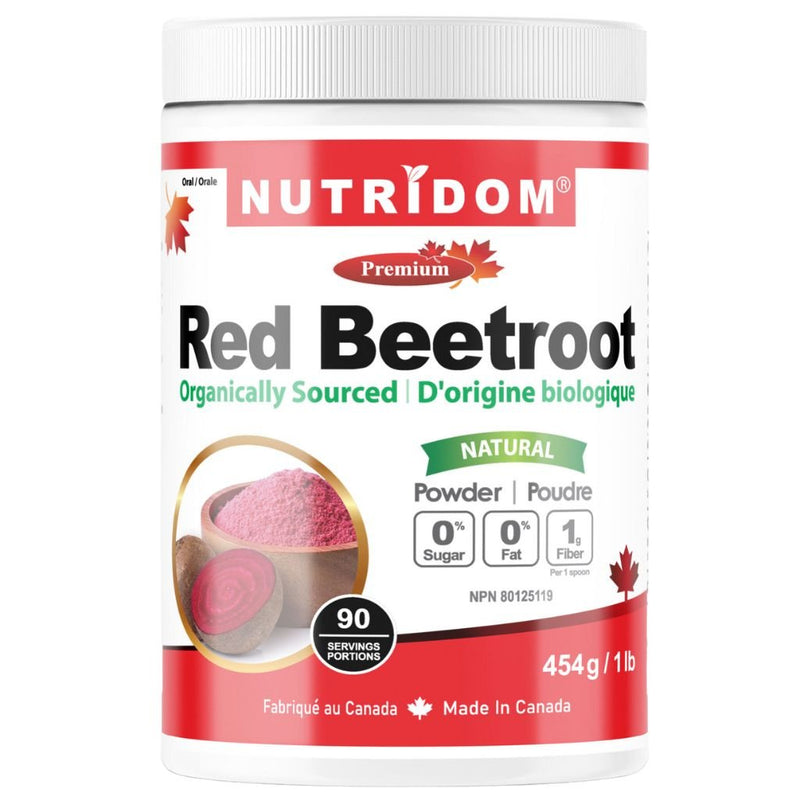 Nutridom Organic Red Beet Root Powder, 454g - SupplementSource.ca
