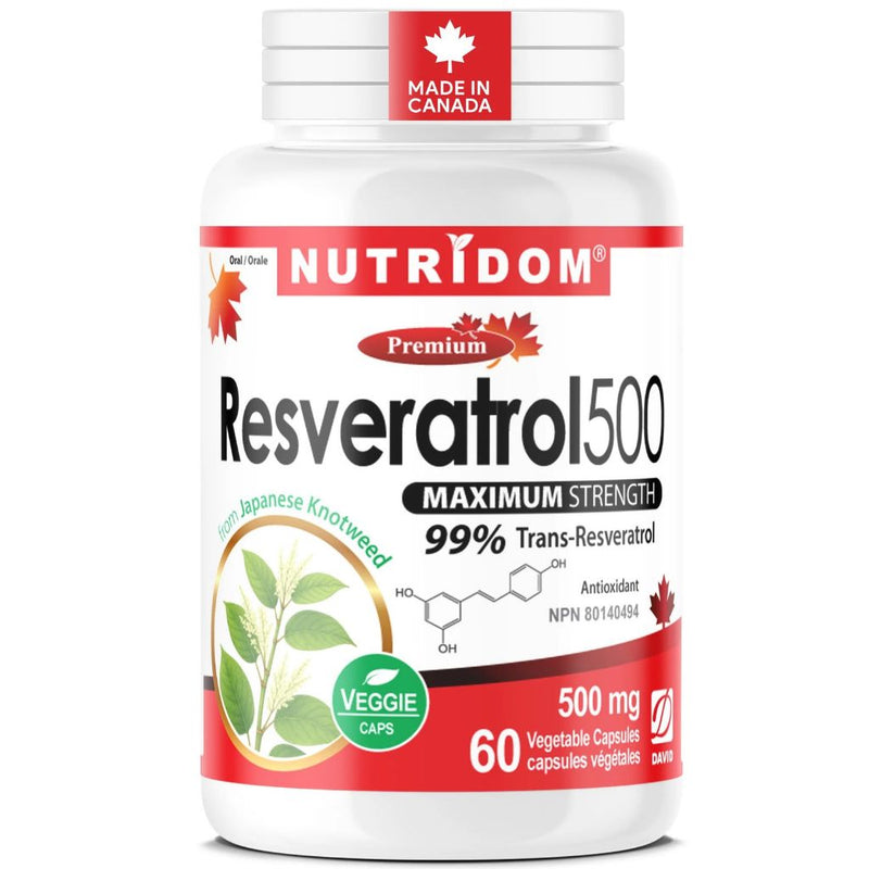 Nutridom Resveratrol 500, 60 VCaps - SupplementSource.ca