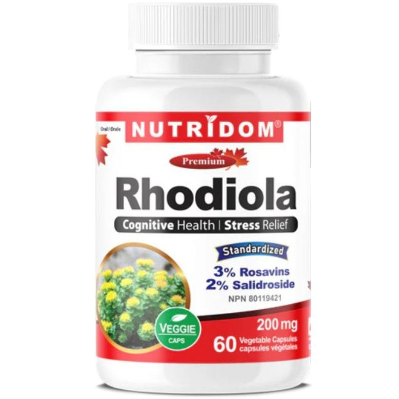 Nutridom Rhodiola, 200mg, 60 VCaps - SupplementSource.ca