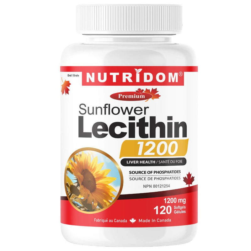 Nutridom Sunflower Lecithin 1200mg, 120 Softgels - SupplementSource.ca