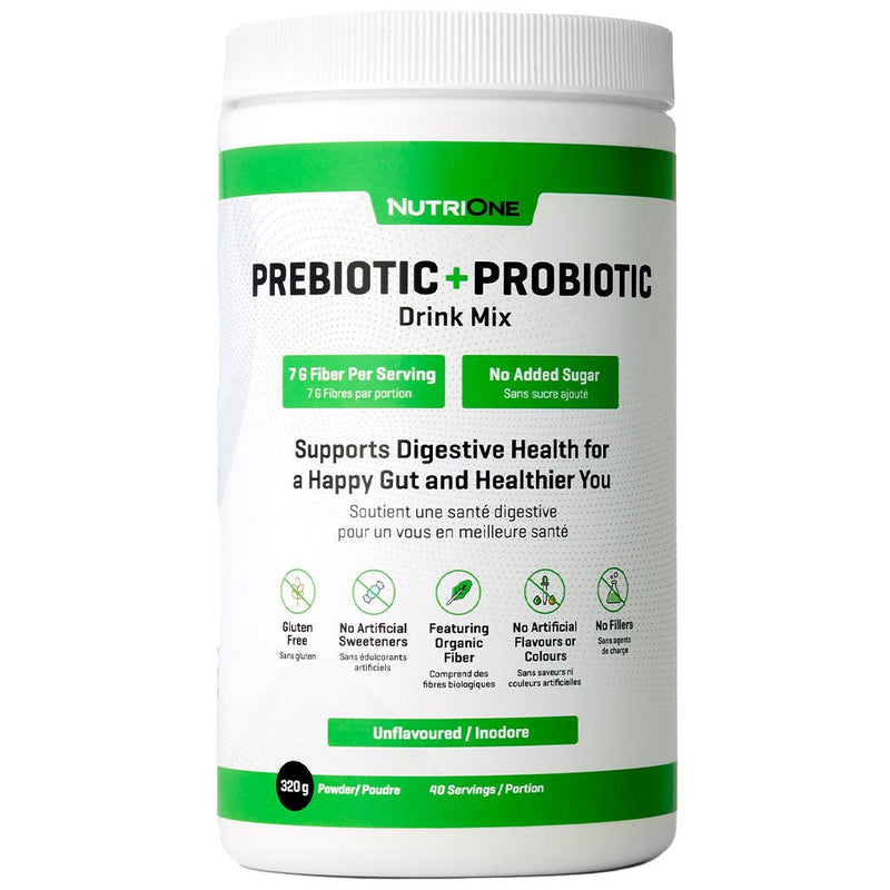 Nutrione Prebiotic + Probiotic Drink Mix, 40 Servings Unflavoured - SupplementSource.ca