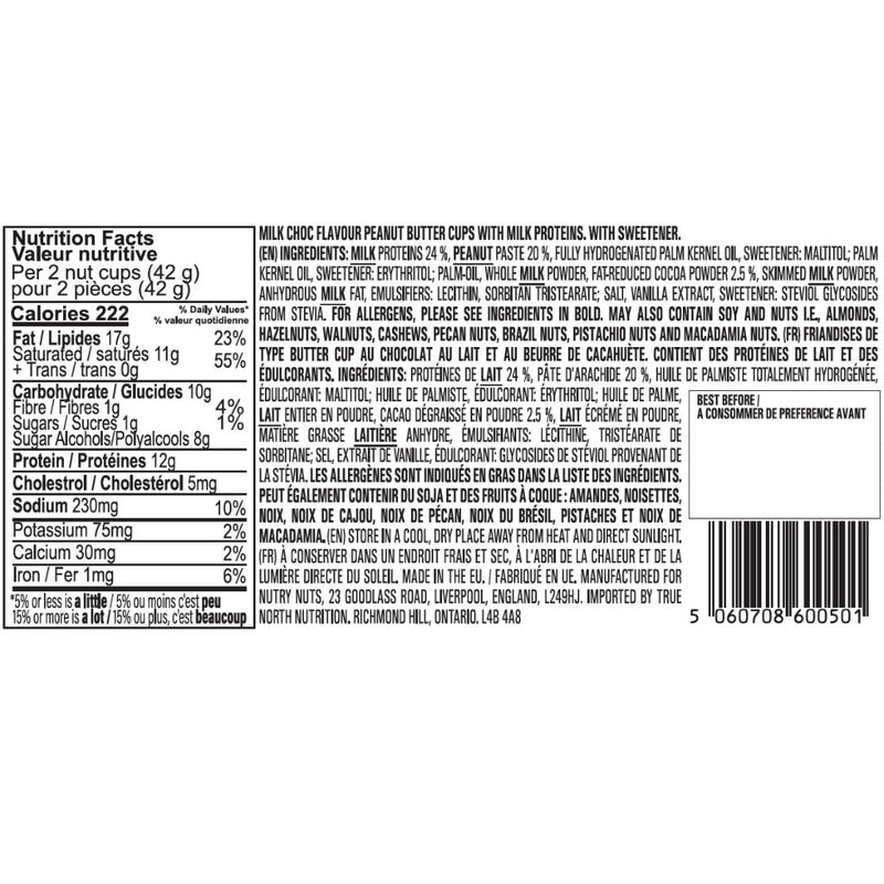 Nutry Nuts Milk Choc Nutrition Panel - SupplementSource.ca