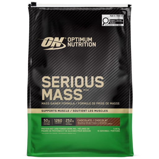 Optimum Nutrition Serious Mass, 12lb Chocolate - SupplementSource.ca