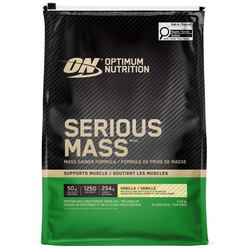 Optimum Nutrition Serious Mass, 12lb Vanilla - SupplementSource.ca