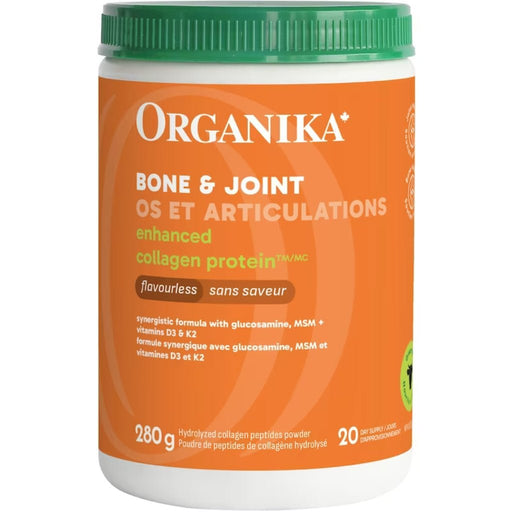 Organika Bone & Joint Enhanced Collagen Protein, 280g Unflavoured - SupplementSource.ca