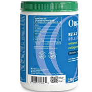 Organika Enhanced Collagen Relax Nutrition Info, Unflavoured, 250g - SupplementSource.ca