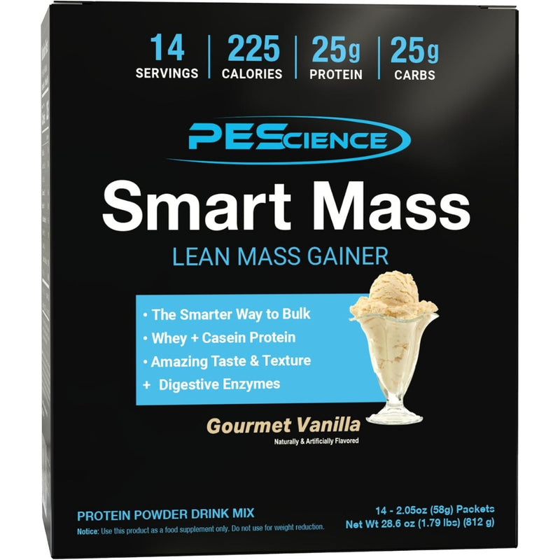 PEScience Smart Mass Lean Mass Gainer, 58g x 14 Packets Gourmet Vanilla - SupplementSource.ca