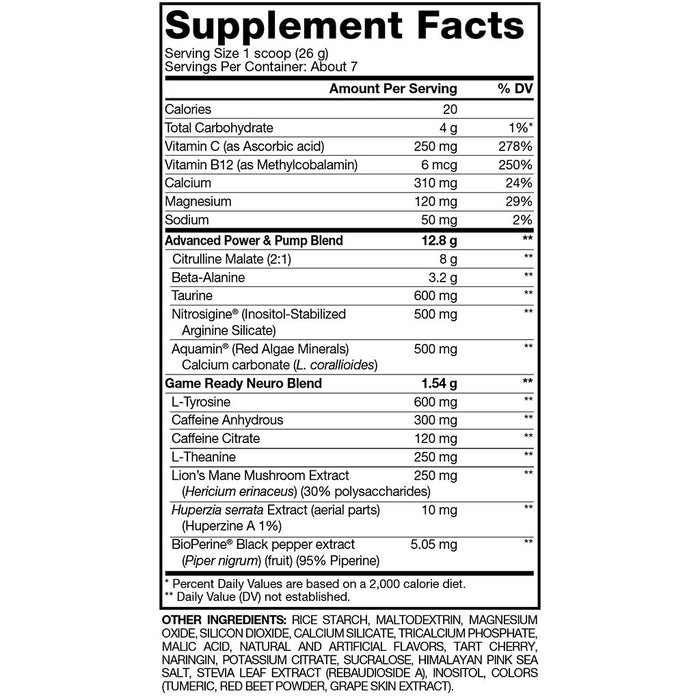 PVL Domin8 182g Gold Medal Grape Nutrition Panel - SupplementSource.ca