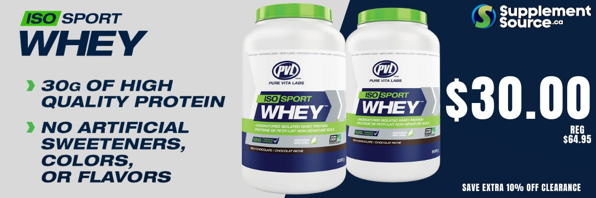 Flash Sale - PVL Iso Sport Whey only $30 - Get all the deals at SupplementSource.ca