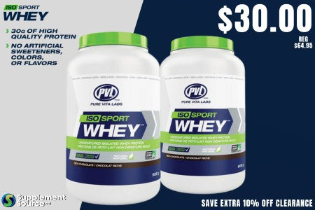 Flash Sale - PVL Iso Sport Whey only $30 - Get all the deals at SupplementSource.ca