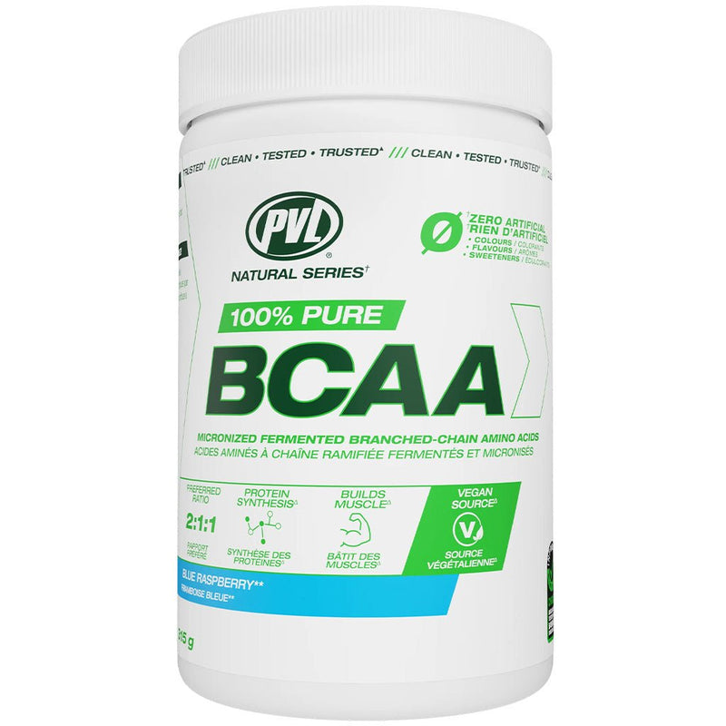 PVL 100% PURE BCAA POWDER, 315g Blue Raspberry - SupplementSource.ca