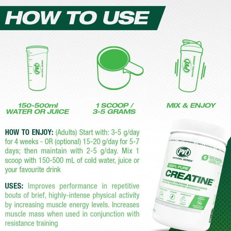 PVL 100% Pure Creatine 1000g Directions - SupplementSource.ca