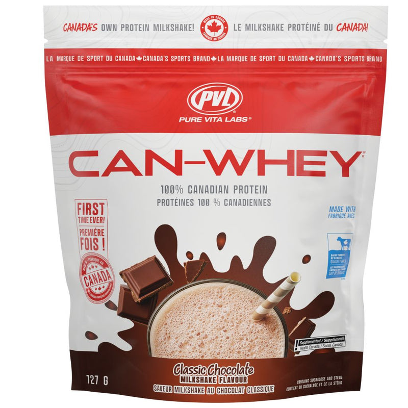 PVL Can-Whey 100% Canadian Protein Classic Chocolate, 727 grams - SupplementSource.ca