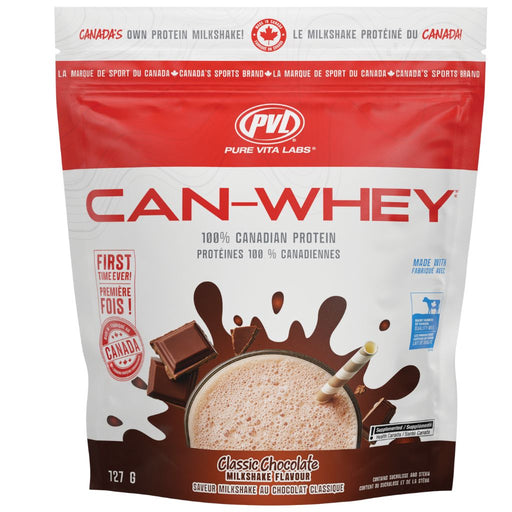 PVL Can-Whey 100% Canadian Protein Classic Chocolate, 727 grams - SupplementSource.ca