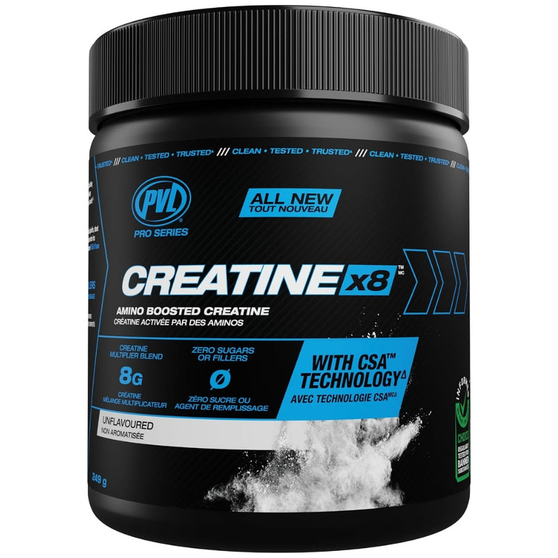 PVL Creatine X8 Amino Boosted Creatine, 249g Unflavoured - SupplementSource.ca
