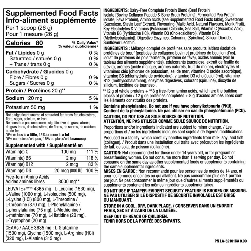 PVL ISO CLEAAR, 4lb Blue Slushie Nutrition Panel - SupplementSource.ca