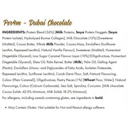 Per4m Low Sugar Protein Bar, 62g Dubai Chocolate Ingredients - SupplementSource.ca