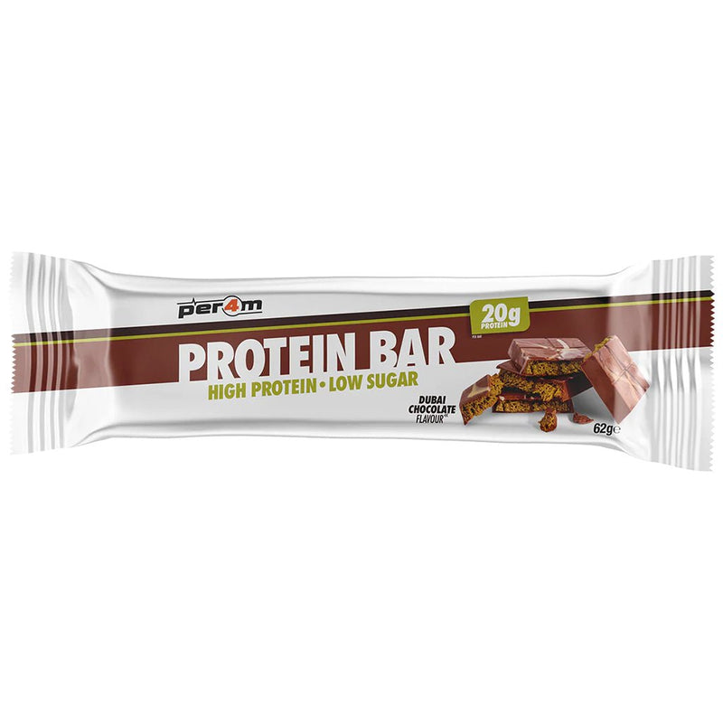 Per4m Low Sugar Protein Bar, 62g Dubai Chocolate - SupplementSource.ca
