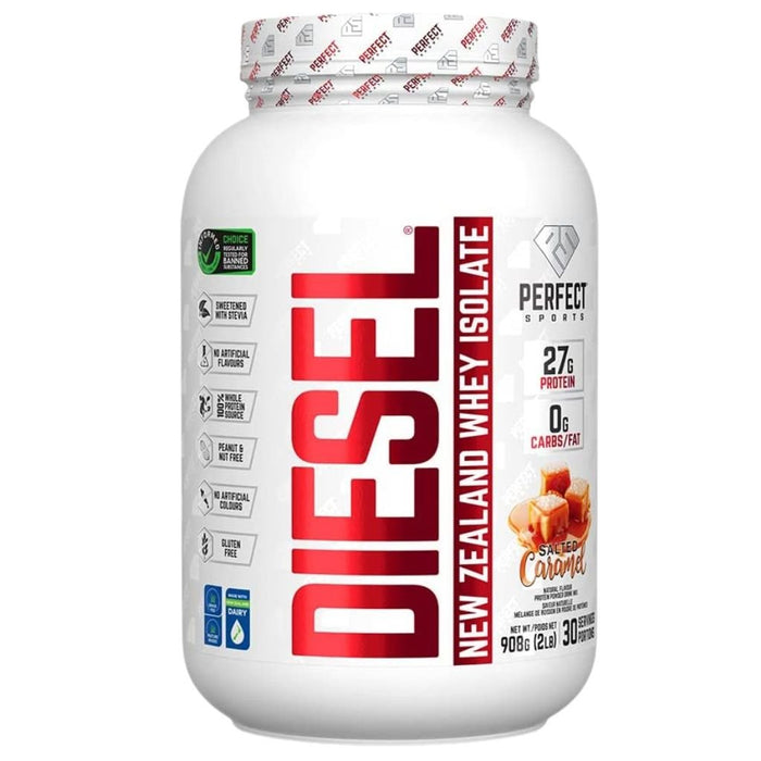 Perfect Sports DIESEL (New Zealand Whey Protein Isolate), 2lb Salted Caramel SupplementSource.ca