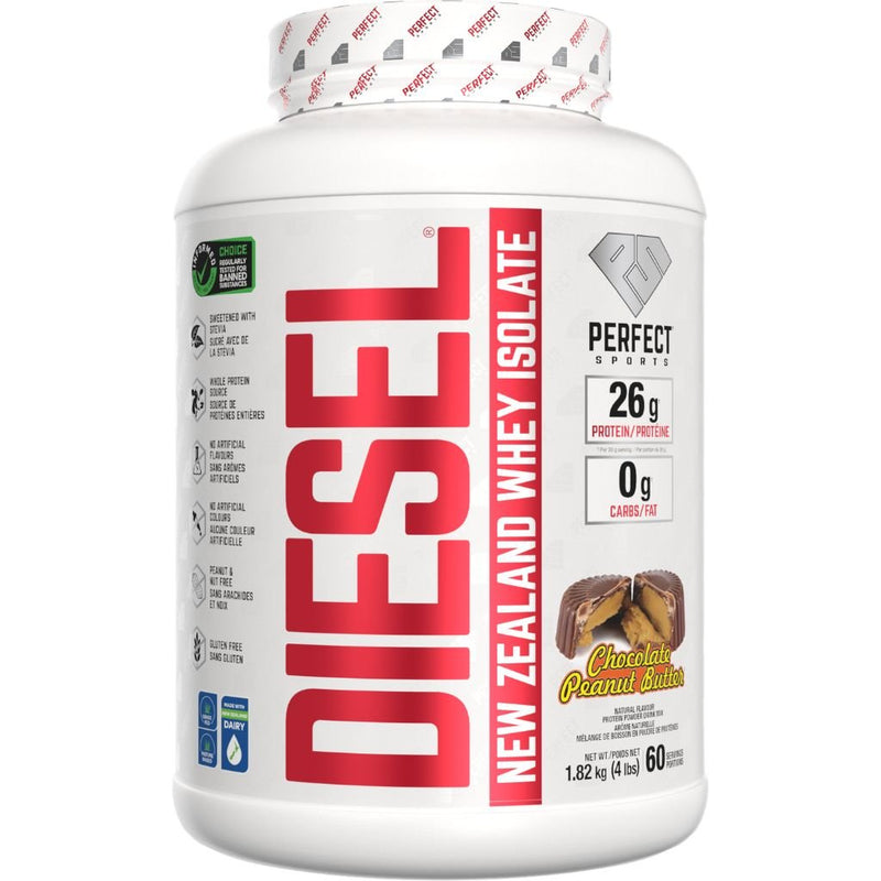 Perfect Sports DIESEL (New Zealand Whey Protein Isolate), 4lb Chocolate Peanut - SupplementSource.ca