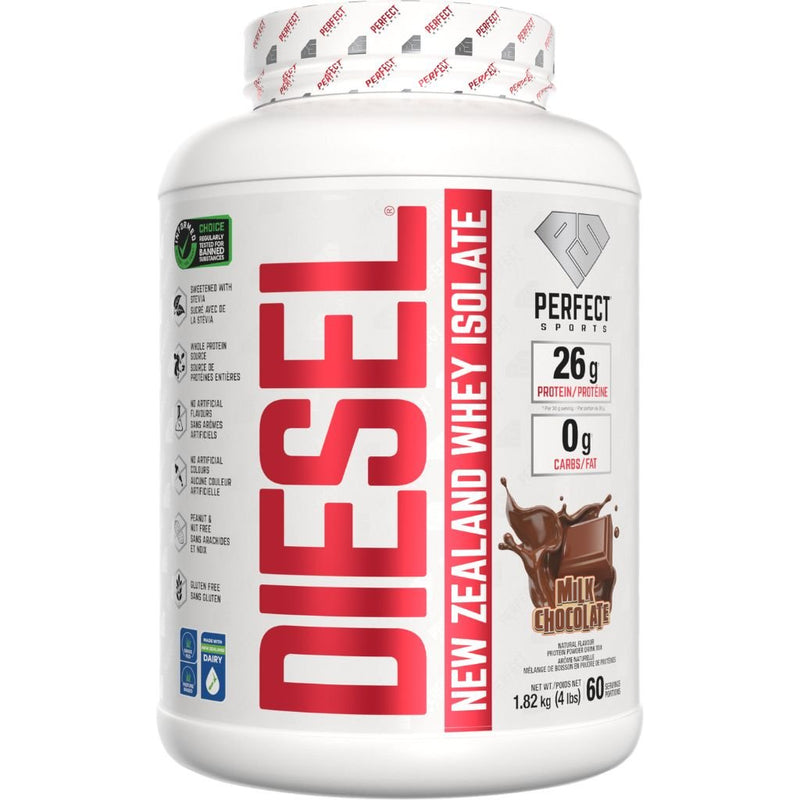 Perfect Sports DIESEL (New Zealand Whey Protein Isolate), 4lb Milk Chocolate - SupplementSource.ca