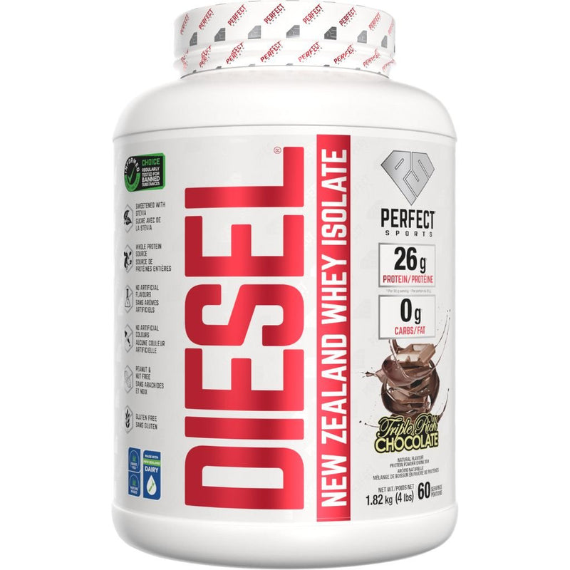 Perfect Sports DIESEL (New Zealand Whey Protein Isolate), 4lb Triple Rich Chocolate - SupplementSource.ca