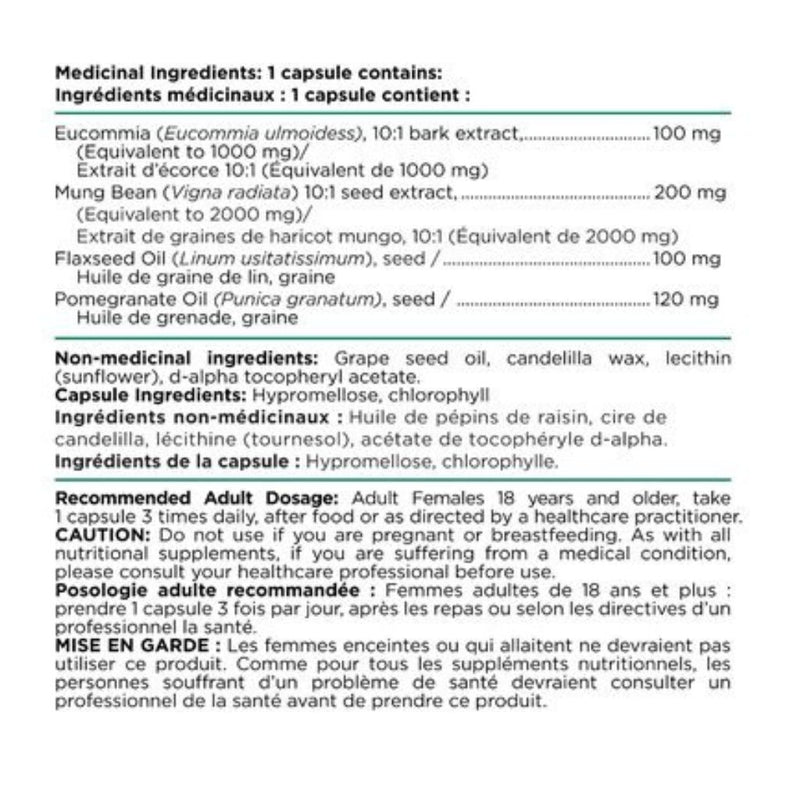 Platinum Naturals Meno_Thrive, 60 VCaps Nutrition Panel - SupplementSource.ca