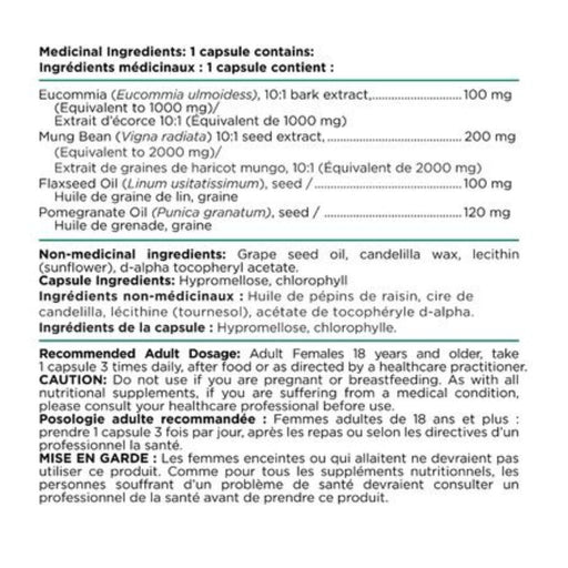 Platinum Naturals Meno_Thrive, 60 VCaps Nutrition Panel - SupplementSource.ca
