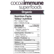 Prairie Naturals Organic CocoaImmune SuperFoods, 150g Nutrition Panel - SupplementSource.ca