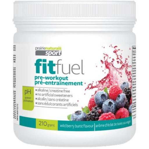 Prairie Naturals Sport Fitfuel Pre-Workout Wildberry Burst, 210g - SupplementSource.ca