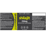 Prairie Naturals Shilajit Nutrition Panel, 60 vCaps - SupplementSource.ca