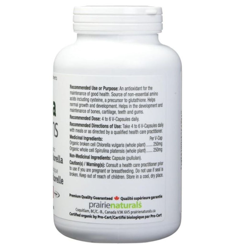 Prairie Naturals Superfoods Aqua Greens, 360 VCaps Nutrition Panel- SupplementSource.ca