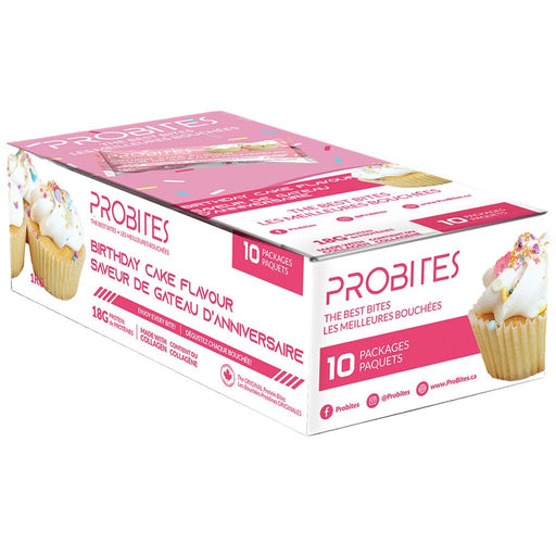ProBites, 1 Box of 10 Bites, Birthday Cake - SupplementSource.ca