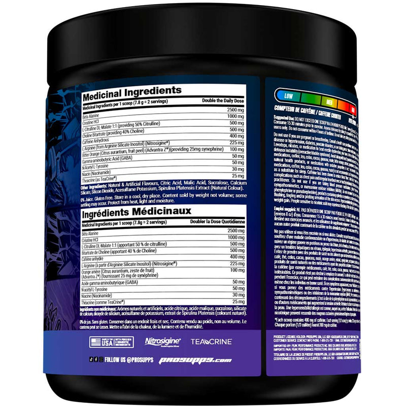 ProSupps MR HYDE NITROX (Pre-workout), 60 Servings Nutrition Panel - SupplementSource.ca