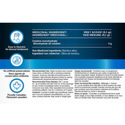 Progressive Creatine Monohydrate, 510g Nutrition Panel - SupplementSource.ca