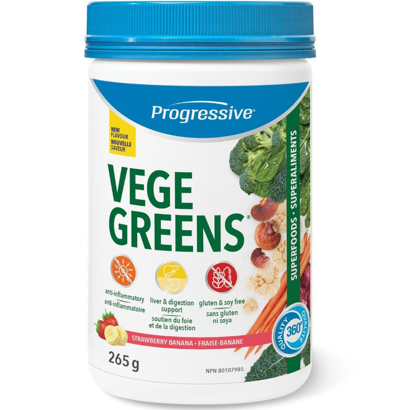 Progressive VegeGreens 30 Servings Strawberry Banana - SupplementSource.ca
