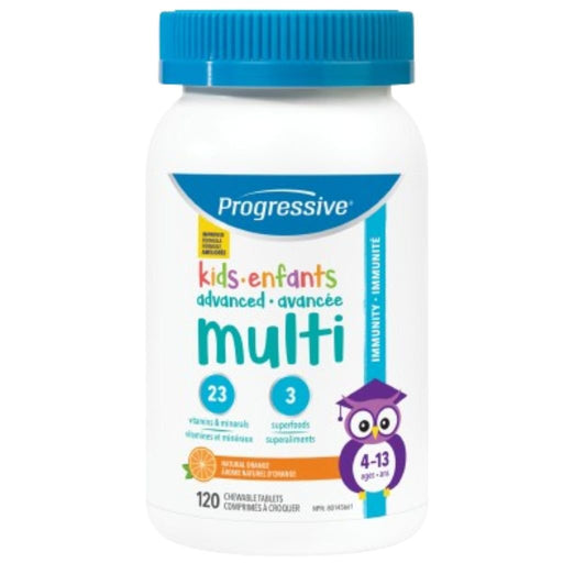 Progressive Kids Advanced Multi,  120 Chewable Tablets Natural Orange - SupplementSource.ca