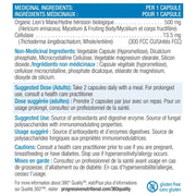 Progressive Lion's Mane, 60 Caps Nutrition Panel - SupplementSource.ca