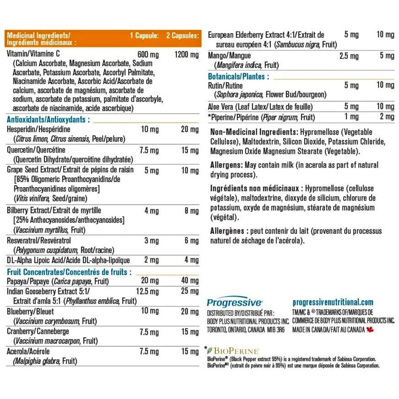 Progressive Vitamin C Complex, 120 Caps