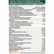 Progressive Vegegreens Multi, 500g Blueberry Medley Nutrition Panel - SupplementSource.ca